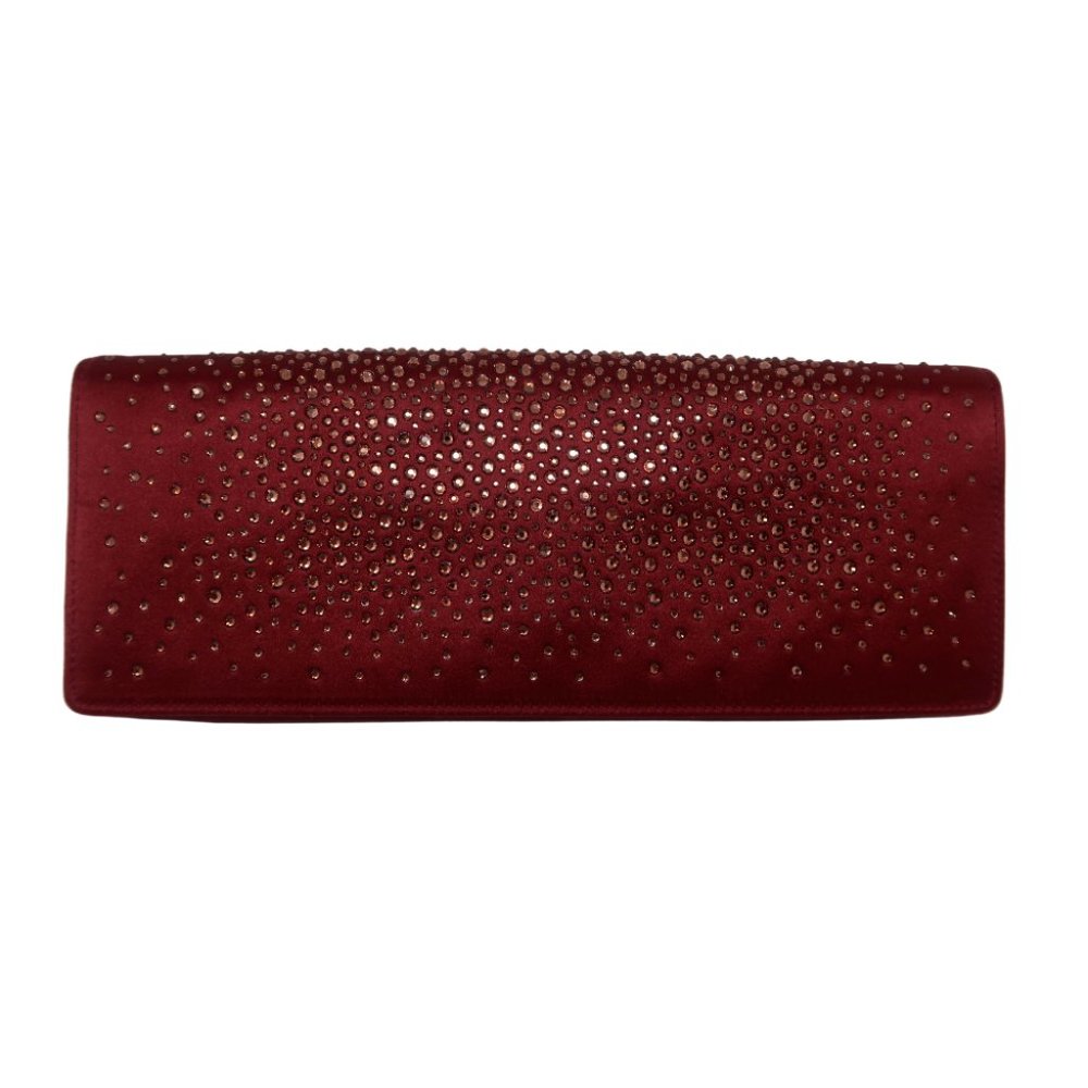 GUCCI BURGUNDY SWAROVSKI CRYSTAL BROADWAY CLUTCH